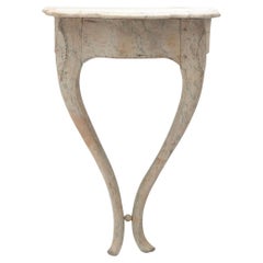 18th Century Danish Rococo Console with Original Italian Marble Top