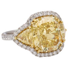 8 Carat GIA Certified Fancy Yellow Diamond Ring