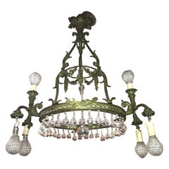 19th Century French Belle Epoque Gilt Bronze Chandelier