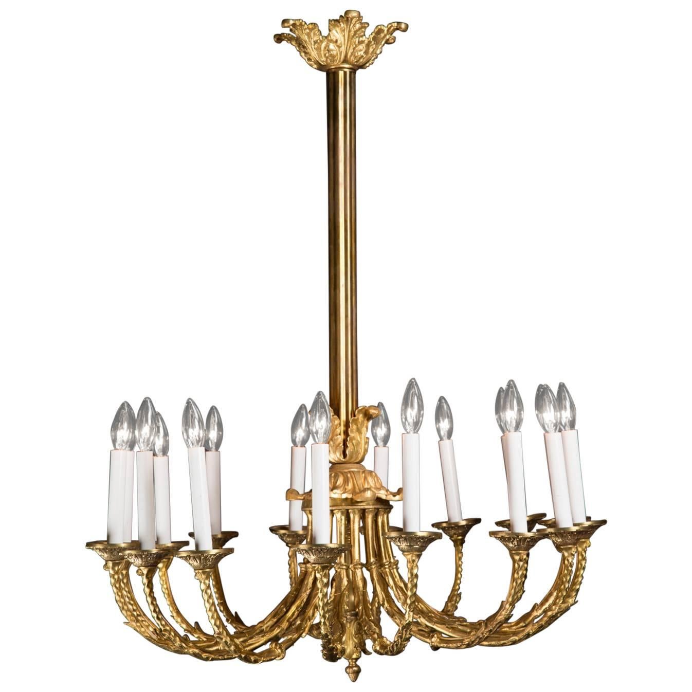 French 19th Century Belle Epoque Bronze Chandelier