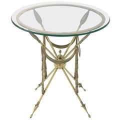 Classical Brass Jansen Style Gueridon on Arrow Legs