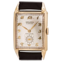 Gruen Yellow Gold Curvex Manual Wristwatch, circa 1940s