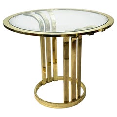 Brass Plated Art Deco Style Side Table 1970s Glamour Used Hollywood Regency