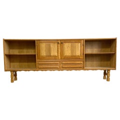 Used Danish Brutalist Oak Console or Credenza Henning Kjaernulf