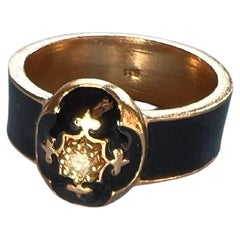 Diamond Band Ring Black