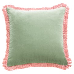 IRIS Mint Velvet Deluxe Fringed Decorative Cushion