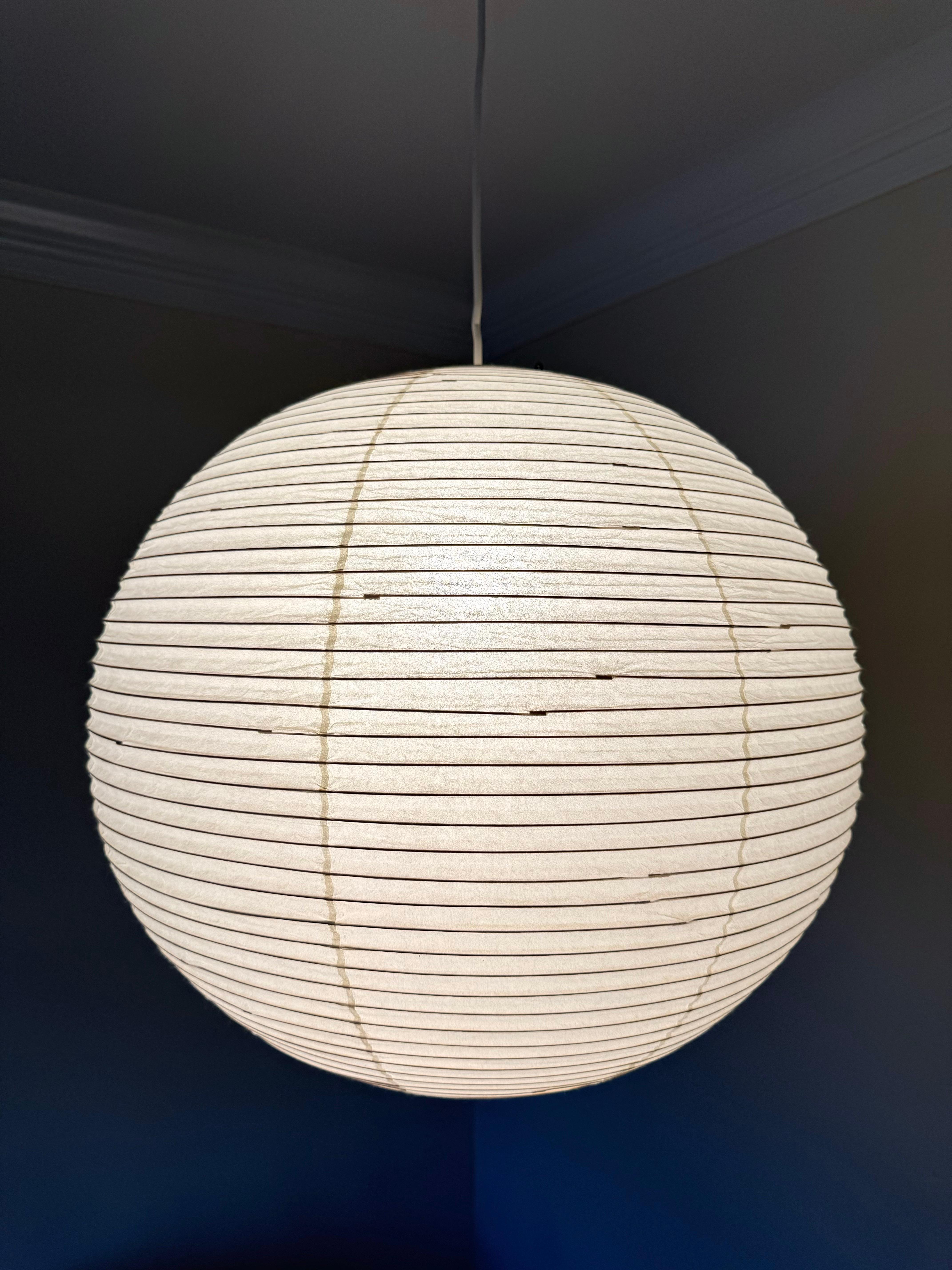 Mid-Century Modern Isamu Noguchi Akari Light Sculpture, Model 55A Ceiling Lamp For Sale