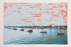 Anchored Flotilla Days Gone By, Psychedelic Screenprint by Max Epstein
