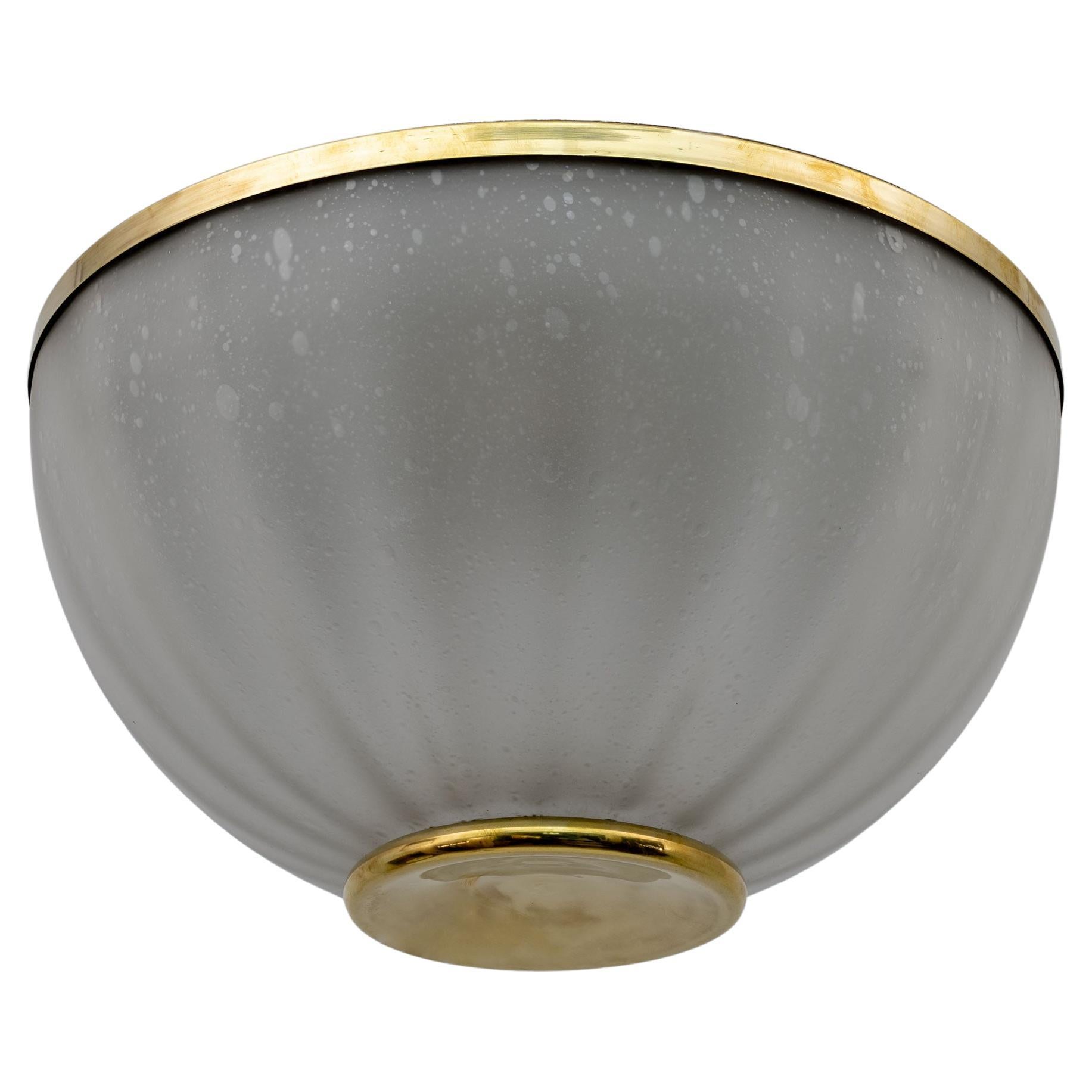 Mid-century Modern Murano Glass and Brass Ceiling Light, 1970s