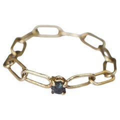 Natural Alexandrite Chain Ring 14K Gold
