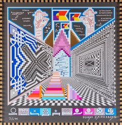 "Observatorio planetokirómano" surrealist, mexican, contemporary, colorful