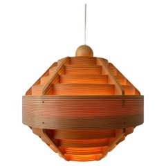 Pendant light T-510 in Pinewood by Hans-Agne Jakobsson for AB Markaryd, 1960s