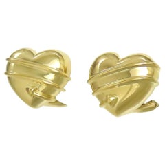 TIFFANY & Co. 18K Gold Cupid Arrow Heart Earrings