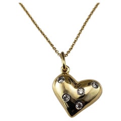 Tiffany & Co. 18K Yellow Gold/Platinum Diamond Etoile Heart Necklace #20501
