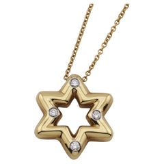 Tiffany & Co. Etoile Diamond 18k Gold Platinum Star of David Pendant Necklace