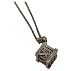 Tiffany & Co. Silver Roman Numeral Cube Necklace