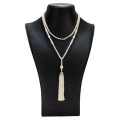 Tiffany & Co. Ziegfeld Sterling Silver & Pearl Sautoir Necklace