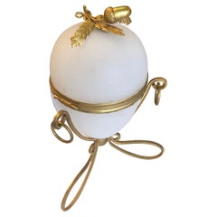 Vintage French White Opaline Glass Box