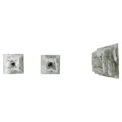 Wall Lights Sconces Nason Mazzega  Murano Glass Mid-Century Italy 70s Set of 3